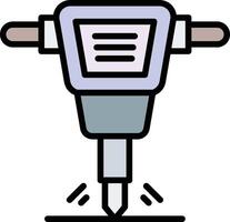 Jackhammer Line Filled Line Filled Icon Design vector