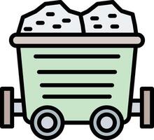 Mining Cart Line Filled Line Filled Icon Design vector