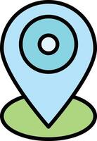 Pin Line Filled Icon Design vector