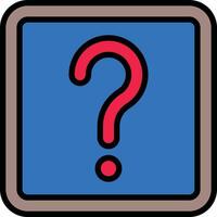 Question Mark Line Filled Icon Design vector