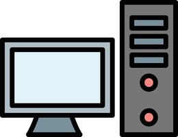 Computer Line Filled Icon Design vector