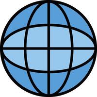 Globe Line Filled Icon Design vector