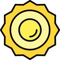 Sun Line Filled Icon Design vector