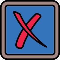 Cross Line Filled Icon Design vector