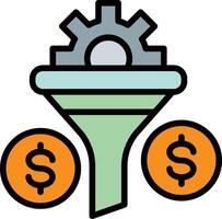 Conversion Funnel Line Filled Icon Design vector