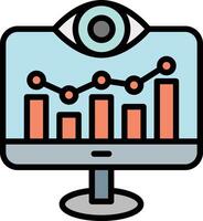 Monitoring Line Filled Icon Design vector