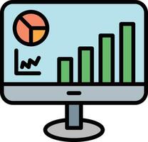Analytic Line Filled Icon Design vector