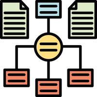 Algorithm Line Filled Icon Design vector