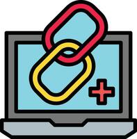 Link Building Line Filled Icon Design vector