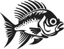 Inked Inspirations Black Fish Graphics with Tropical Flair Whimsical Waters Tropical River Fish Illustrations in Black vector