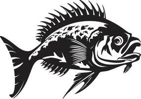 Streamside Sketches Tropical River Fish Illustrations in Black Aquatic Abundance Black Fish Graphics Depicting Tropical Rivers vector
