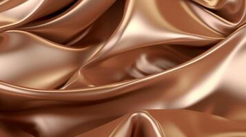 Render of an abstract wavy metallic bronze cloth. photo