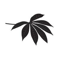 Cassava leaf icon vector