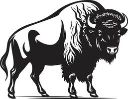 Black and Proud The Bisons Mark Strength Unleashed Black Bison Icon vector