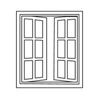 Wooden window icon vector