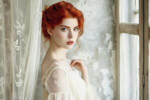 A beaufitul young and sexy woman portrait. AI generate photo