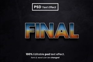 Final Game 3D Editable Text Effect psd