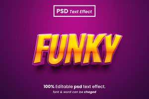 Funny Funky 3D Editable Text Effect psd
