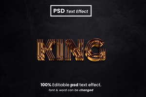King 3D Editable Text Effect psd