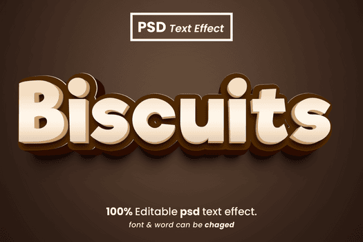Kekse 3d editierbar Text bewirken psd