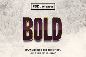 Bold 3D Editable Text Effect psd