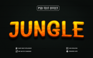 jungle 3d text effect with green background psd
