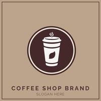 café tienda minimalista logo concepto vector