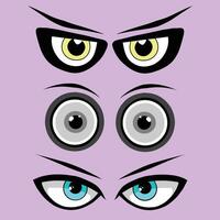 A set of cartoon eyes with different expressions vector