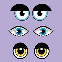 Eye set with different colored eyes vector