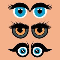 Set of cartoon eyes showing various expression illustration vector