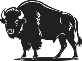 Black Bison Bites A Logo with a Kick Black Bison A Minimalist Icon vector