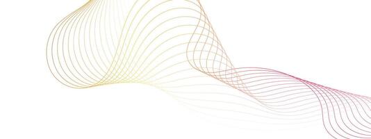 Abstract background with multicolored waves. Purple and yellow gradient smooth wave lines. Modern wave lines. 3d technology concept. Technological illustration of wave lines on white background vector