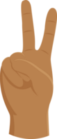 Hand making a two-finger gesture illustration design png