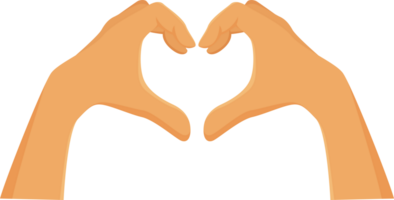 Both hands make a heart shape illustration design png