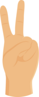 Hand making a two-finger gesture illustration design png