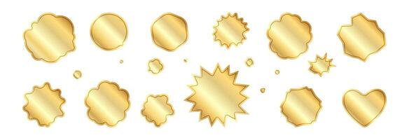 Set of gold speech bubbles for text. vector