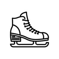 ice skating shoe, line icon, isolated background vector
