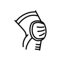 kneepad, line icon, isolated background vector