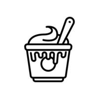 yogurt, line icon, isolated background vector