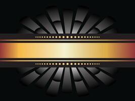 Black background with a pattern in silver and gold style vector