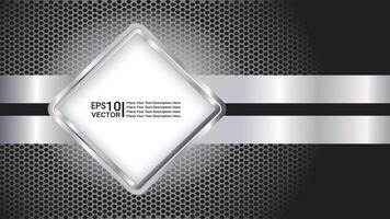 metallic template silver pattern with black background vector