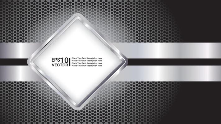 metallic template silver pattern with black background