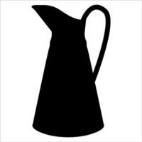 Black silhouette of a jug with a handle vector