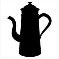 Black silhouette of a teapot with a handle vector