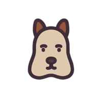An image of a dog with a transparent background for use as an icon. png