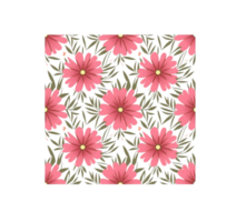 pattern of pink flowers and leaves on a seamless pattern transparent background png