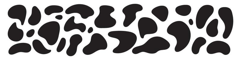 Organic black shape with fluid and irregular form. Abstract blob and amoeba figure with wavy edges. Flat illustration isolated on white background. vector
