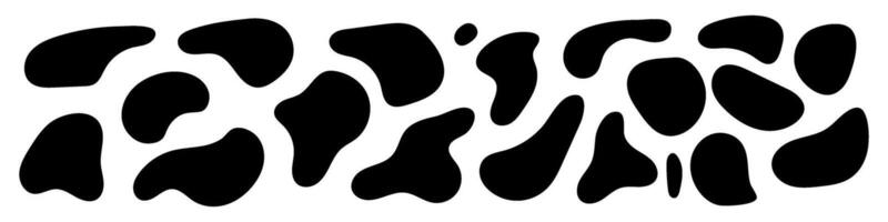 Organic black shape with fluid and irregular form. Abstract blob and amoeba figure with wavy edges. Flat illustration isolated on white background. vector