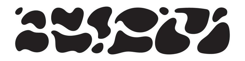 Organic black shape with fluid and irregular form. Abstract blob and amoeba figure with wavy edges. Flat illustration isolated on white background. vector
