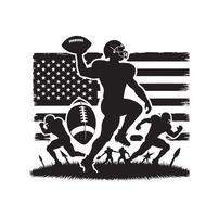 AMERICAN FOOTBALL SILHOUETTE STYLE illustration vector